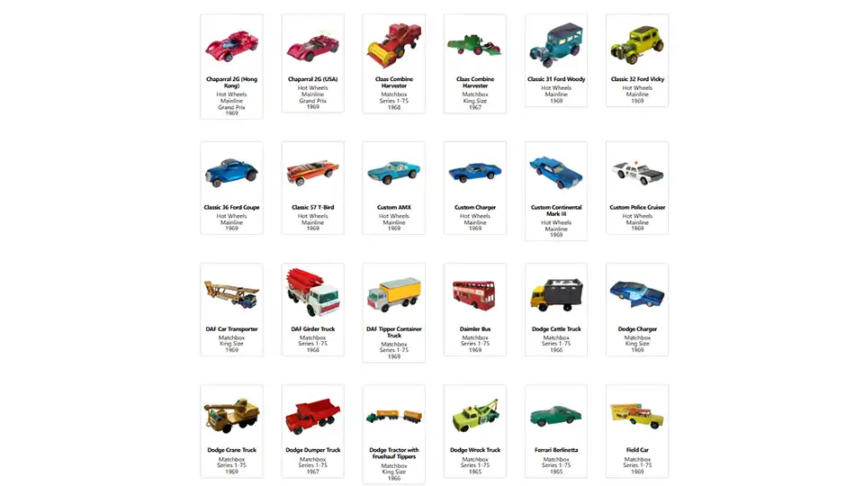 catalogo de miniaturas catalog